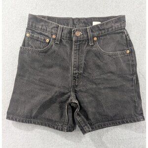 Vintage 550 Denim Shorts Womens SZ 5 Black Relaxed Fit Made in USA Paper Tag Y2K
